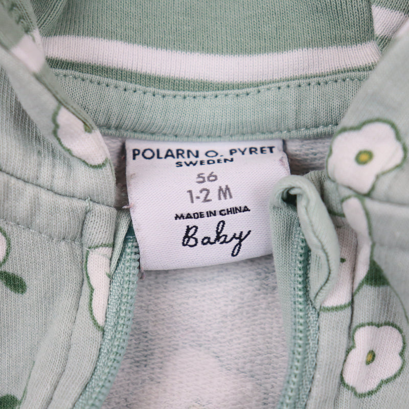 1-2 Months Polarn O.Pyret Hooded Rompersuit EUC